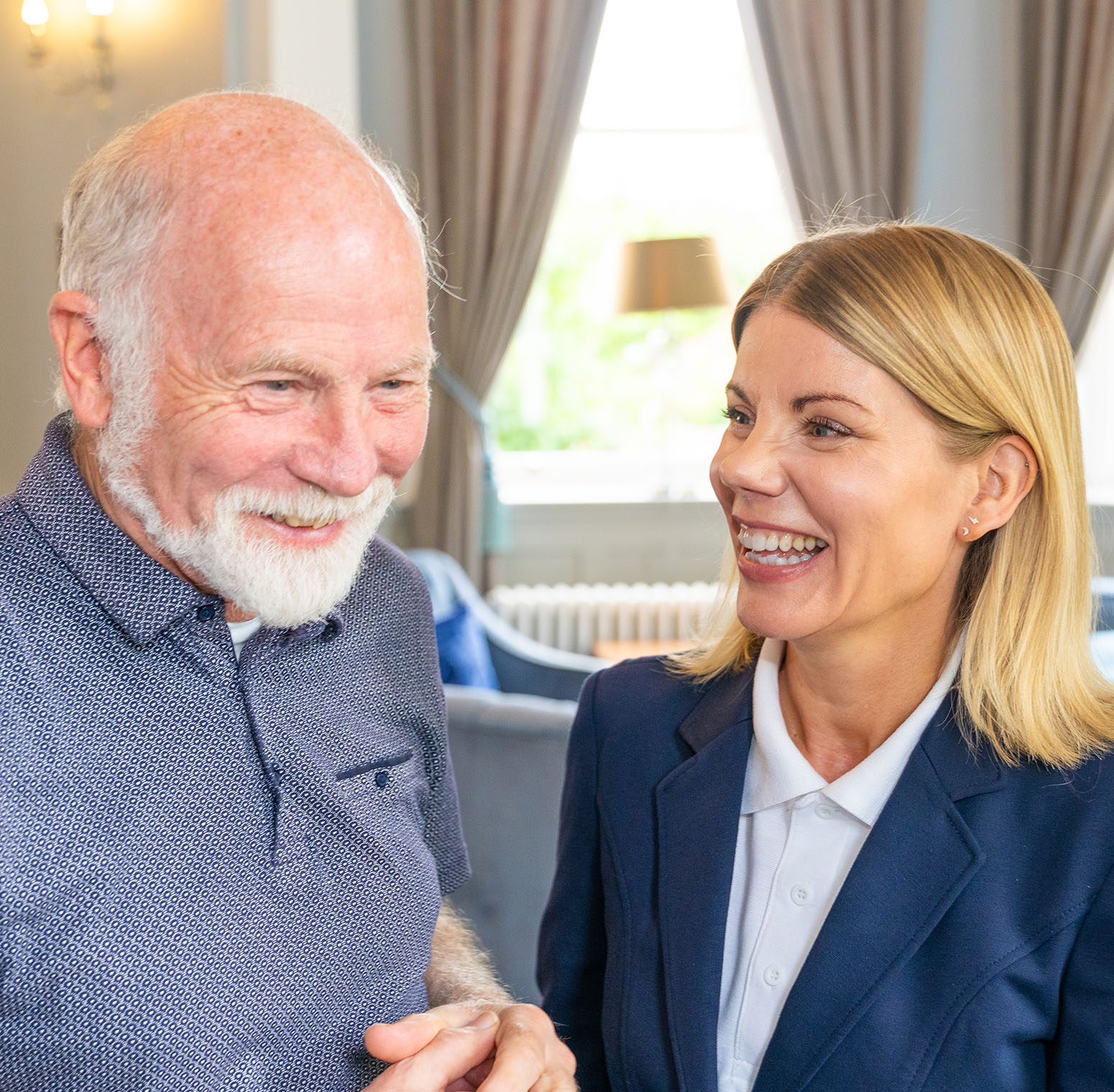 Smiling resident and team member